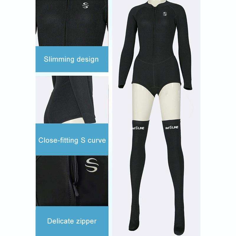 SLINX 1832 2 in 1 2mm Neoprene Super Elastic Warm One-piece Bikini Quick-drying Wetsuit for Women...
