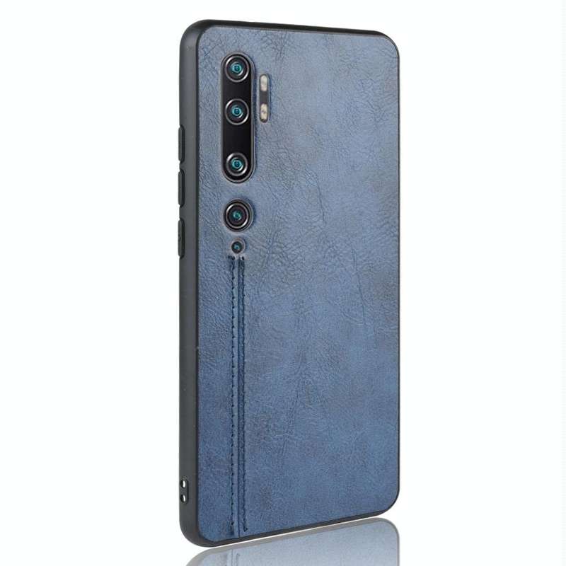For Xiaomi Mi Note 10/Note10 Pro/CC9 Pro Shockproof Sewing Cow Pattern Skin PC + PU + TPU Case(Blue)