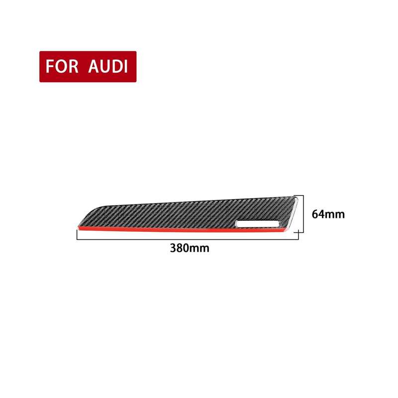 Carbon Fiber Car Co-pilot Trim Red Edge with Hole Decorative Sticker for Audi Q3 2013-2018,Right ...