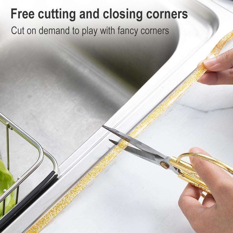 Kitchen Anti-mildew Waterproof Beauty Stitching Stickers Sink Seal Edge Line, Random Color Delive...