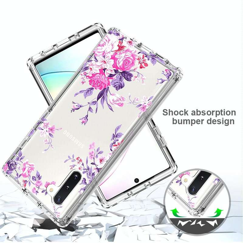 For Samsung Galaxy Note 10 2 in 1 High Transparent Painted Shockproof PC + TPU Protective Case(Rose)