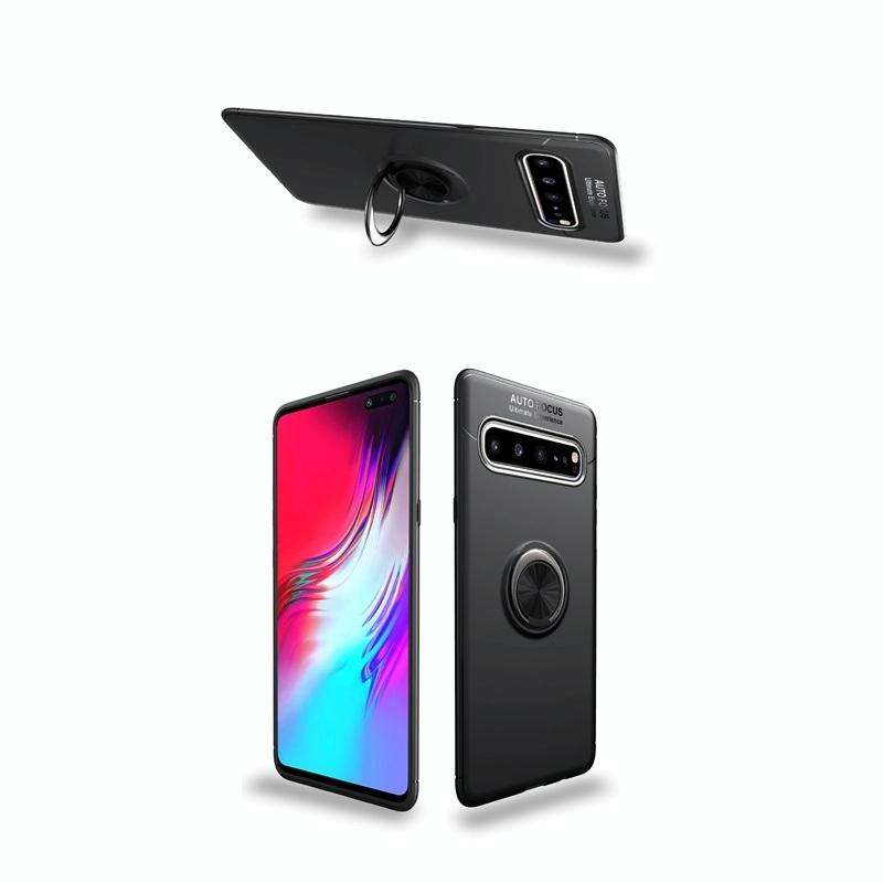 Magnetic 360 Degree Rotation Ring Holder Armor Shockproof TPU Case for Galaxy S10 5G (Red)