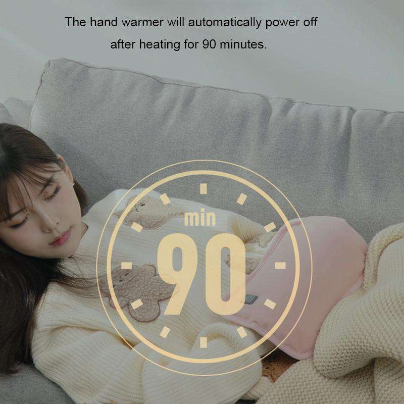 Waterless Graphene Hot Water Bag Rechargeable Hand Warmer,Style: Pillow Version 3 Gear(Gray)