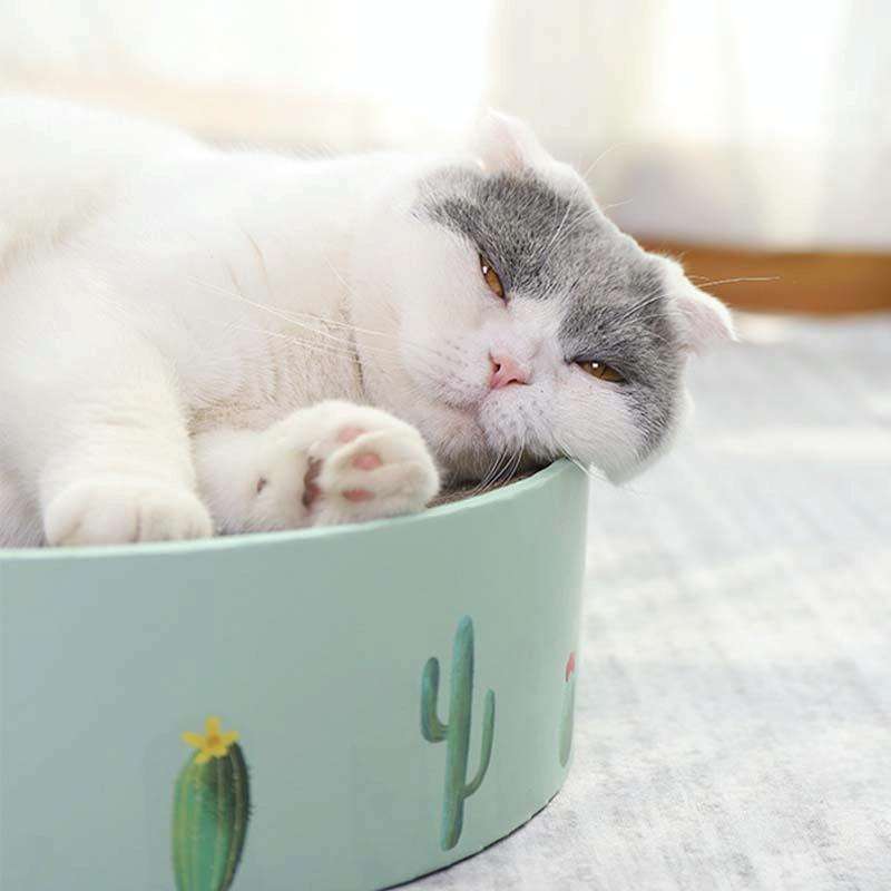 Round Corrugated Cat Scratcher Claw Sharpener Toy Bed, Colour: Pink 32x32x6cm