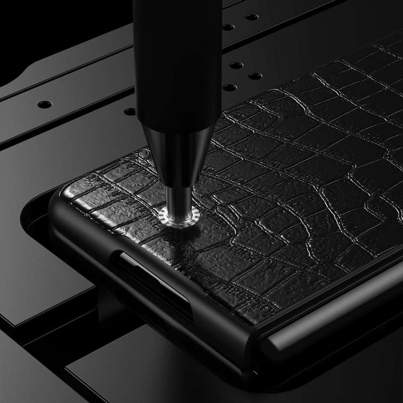 For Samsung Galaxy Z Fold2 5G Crocodile Texture Leather Folding Protective Case(Black)