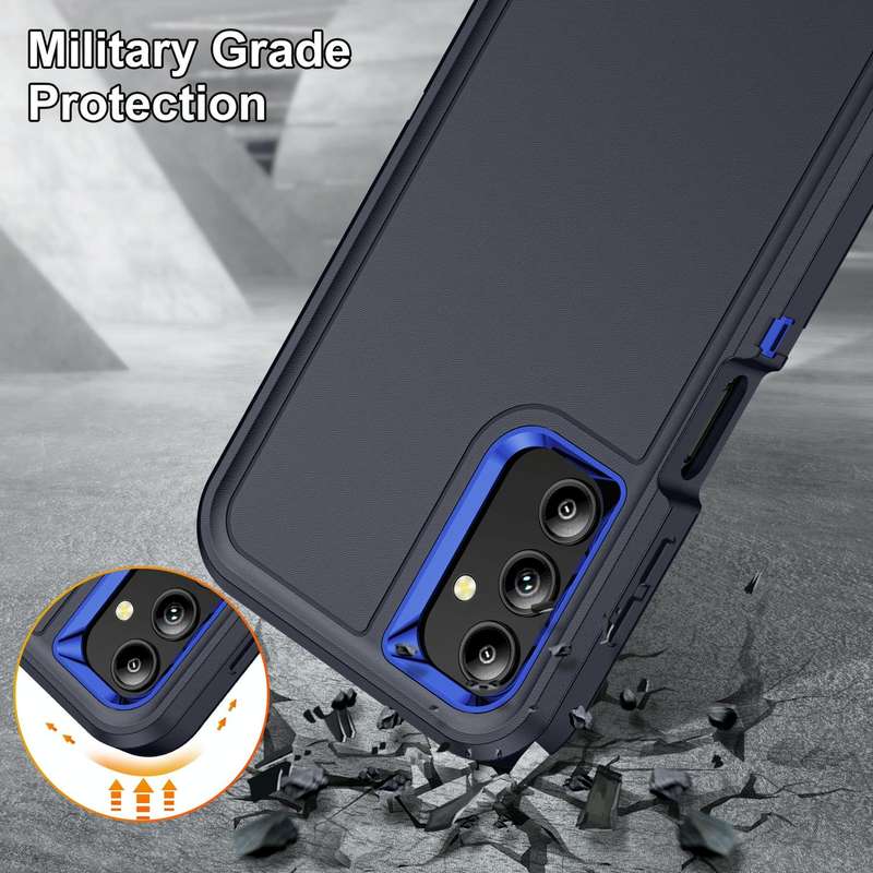For Samsung Galaxy A14 5G Life Waterproof Rugged Phone Case(Dark Blue + Royal Blue)