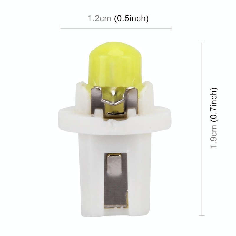 10 PCS 0.4W B8.5 Wedge Instrument Panel COB LED Light Dashboard Gauge Cluster Indicator Lamp Bulb...