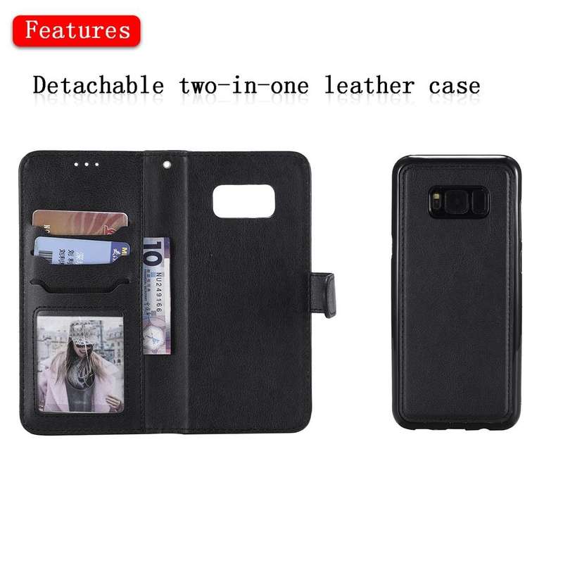 For Galaxy S8+ Solid Color Horizontal Flip Protective Case with Holder & Card Slots & Wallet & Ph...
