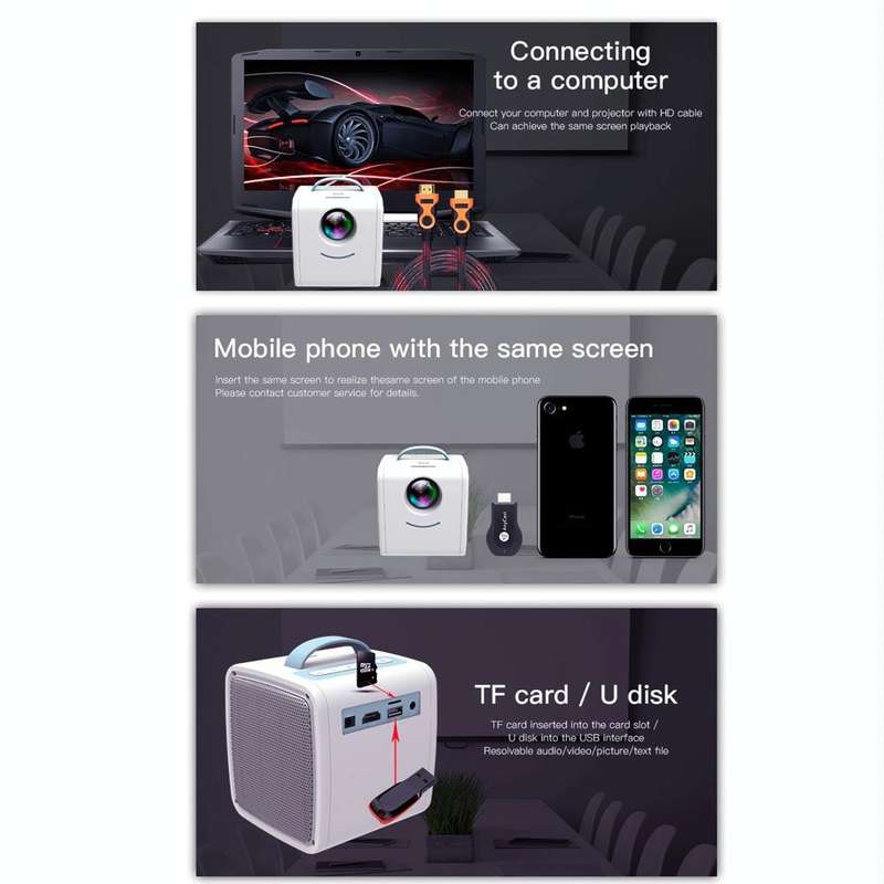 Q2 LED 1080P Mini Portable Projector Children Projector, Plug Type:UK Plug(Pink White)