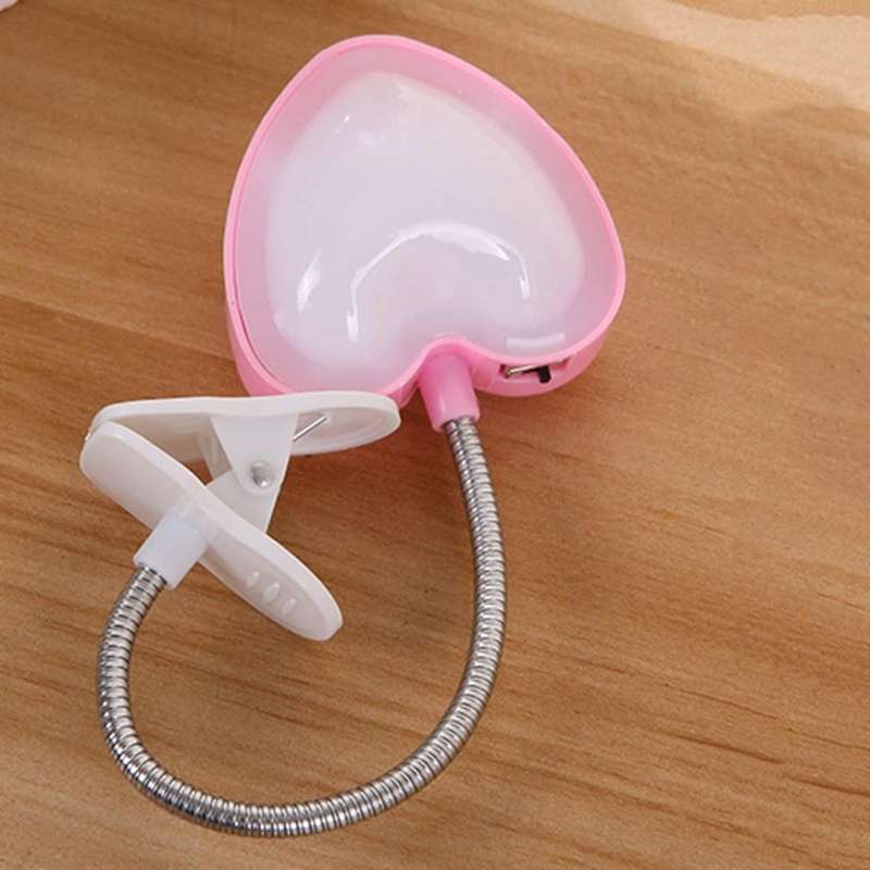 Mini Love Heart Clip LED Book Light Lamps Reading Book Desk Lamp Keyboard Light Eyes-Protect Ener...