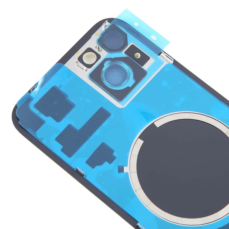 For iPhone 15 Plus Battery Back Cover with Camera Lens Cover + MagSafe Magnet(Yellow)