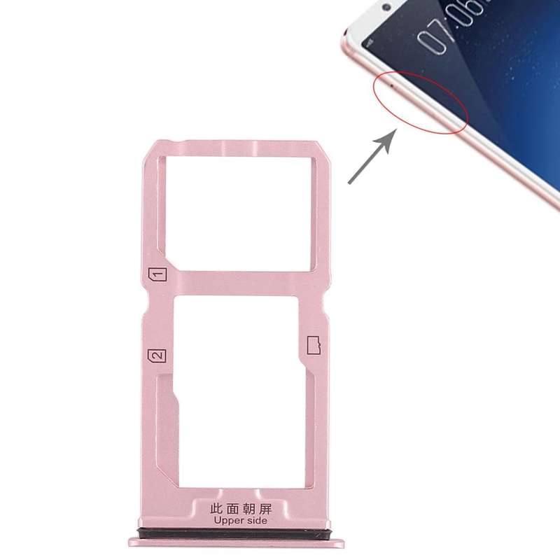 For Vivo X20 SIM Card Tray + SIM Card Tray / Micro SD Card Tray (Rose Gold)