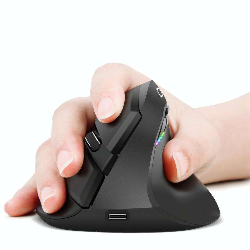 DELUX M618Mini Colorful Wireless Luminous Vertical Mouse Bluetooth Rechargeable Vertical Mouse(Co...