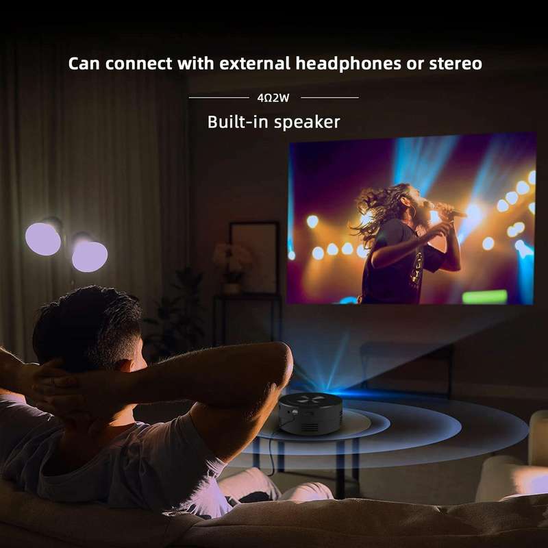 YT200 320 X 180P LED HD Mini Projector USB Powered Support Wired Connection Phone Screen(White)