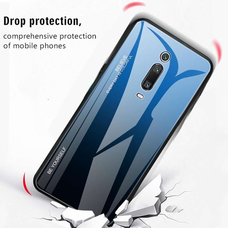 For Xiaomi Redmi K20 / K20 Pro / Mi 9T / Mi 9T Pro Gradient Color Glass Case(Purple)