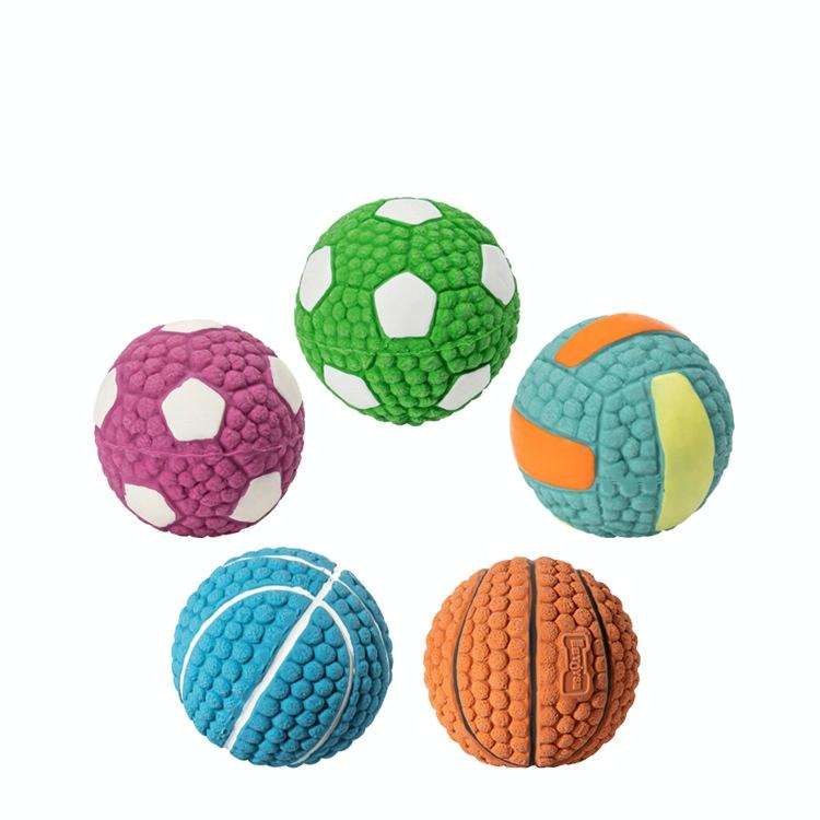 Dog Toy Latex Dog Bite Sound Ball Pet Toys, Specification: Small Football (Purple)