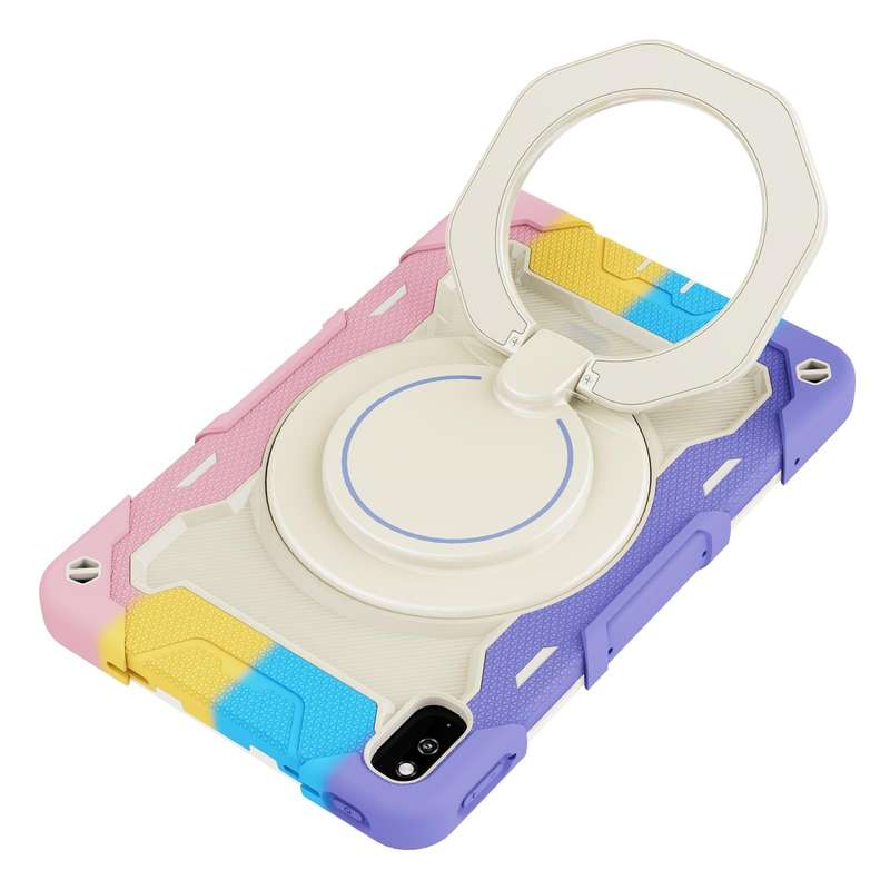 For Huawei MatePad 10.4 Armor Contrast Color Silicone + PC Tablet Case(Colorful Pink)