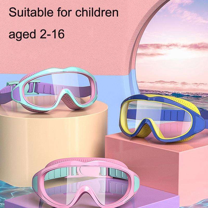 Anti-fog Children Swimming Goggles Comfortable Large Frame Diving Glasses, Color: Milk White