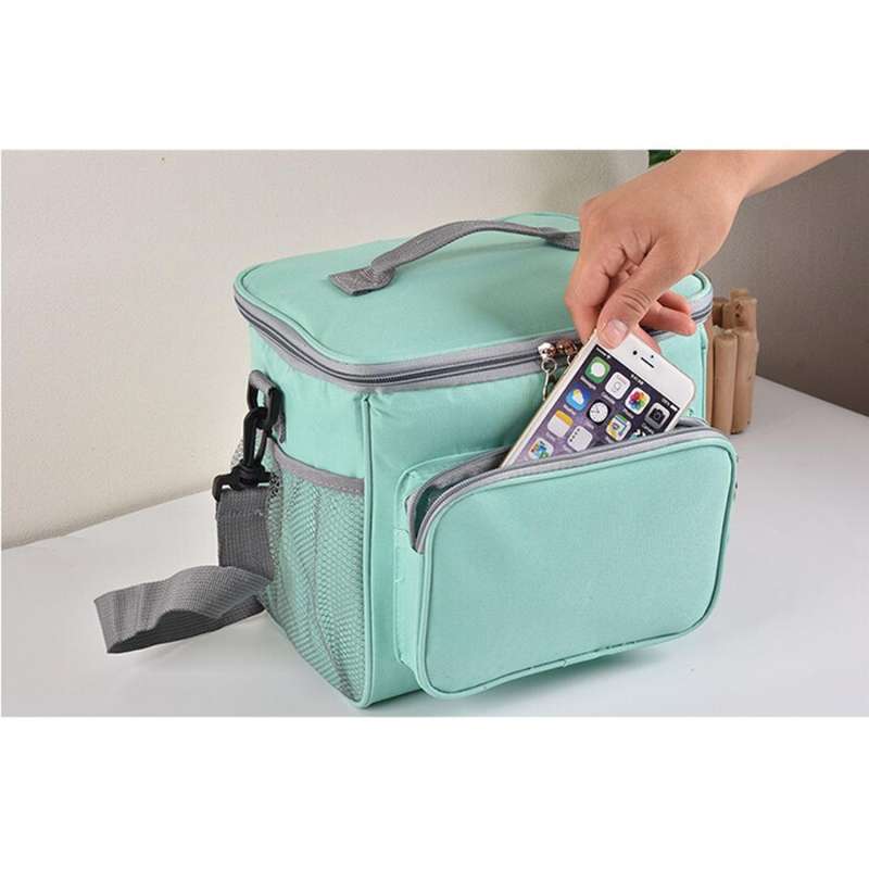 Portable Ice Pack Oxford Cloth Portable Slung Lunch Box Insulated Lunch Bag, Color:Blue