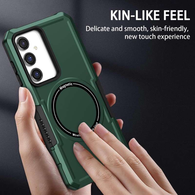 For Samsung Galaxy S23 FE MagSafe Shockproof Armor Phone Case(Dark Green)