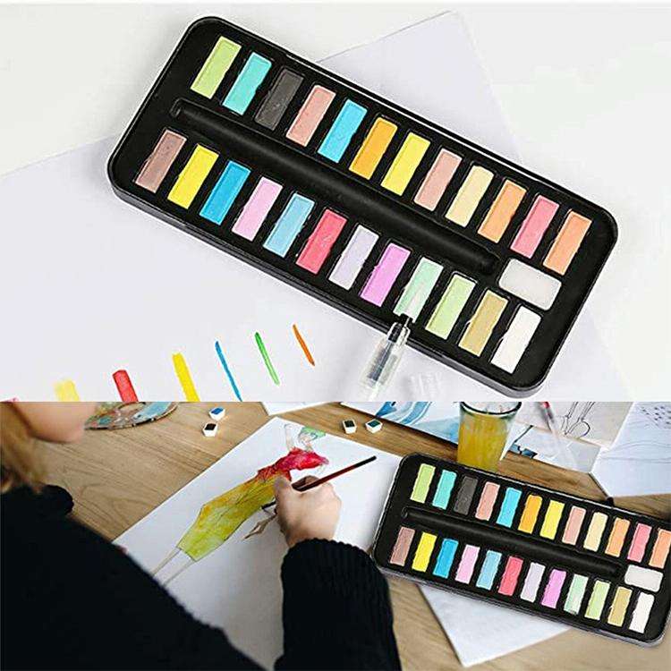 Solid Watercolor Paint Set Portable Drawing Acrylic Art Painting Supplies(12 colors)