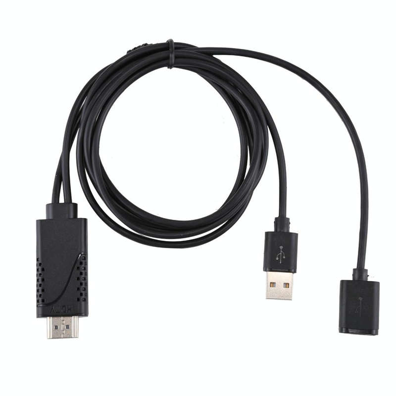 1080P USB 2.0 Male + USB 2.0 Female to HDMI HDTV AV Adapter Cable for iPhone / iPad, Android Smar...
