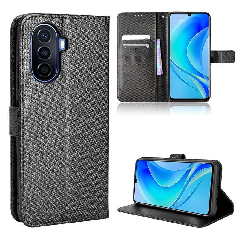 For Huawei nova Y70 / nova Y70 Plus Diamond Texture Leather Phone Case(Black)