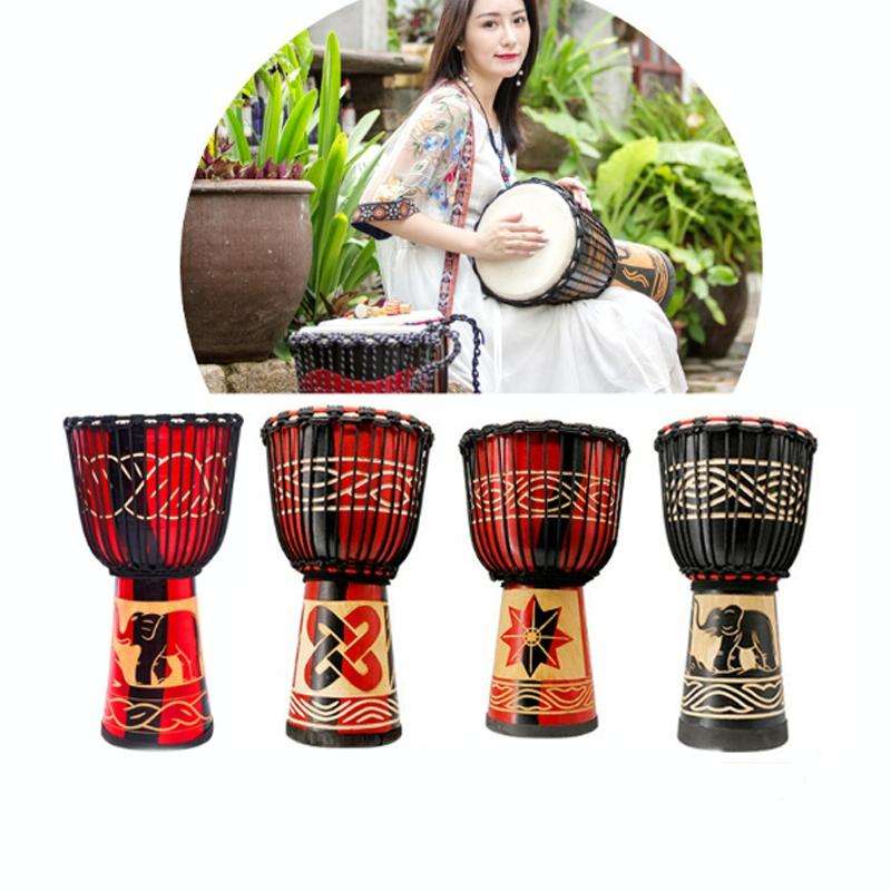 Painted African Drum Children Kindergarten Percussion Instruments Sheepskin Tambourine, Random De...