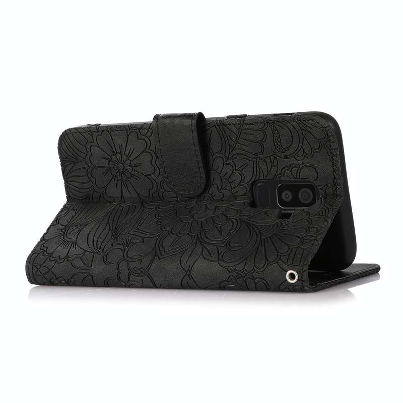 For Samsung Galaxy J8 Skin Feel Embossed Sunflower Horizontal Flip Leather Case with Holder & Car...