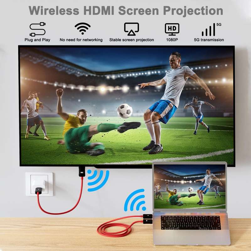 THT-020-8-2 4 in 1 HDMI Transmitter Wireless Screen Sharer Set(Black)