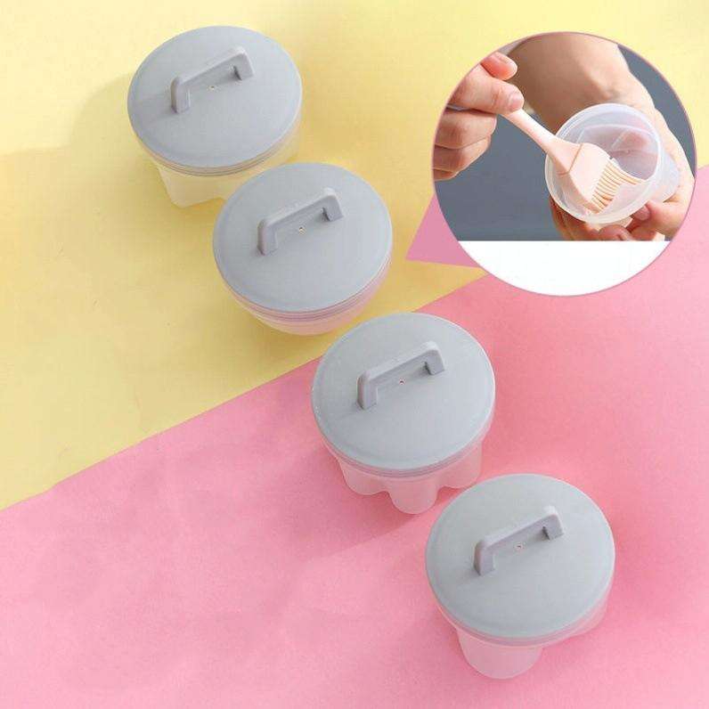 4 in 1 Poached Egg Mold Set Household Poached Egg Egg Cup Egg Steamer with Oil Brush(Grey)
