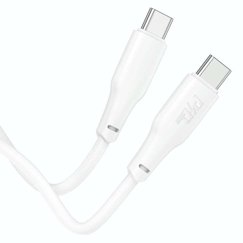 hoco X93 100W USB-C/Type-C to USB-C/Type-C Fast Charge Data Cable, Length:1m(White)