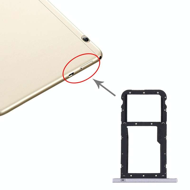 SIM Card Tray + Micro SD Card Tray for Huawei Honor Play Pad 2(9.6 inch)(Silver)