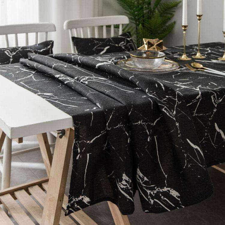 Marble Pattern Minimalist Tablecloth Cover Table Cloth Cotton Linen Dust-proof Cabinet Cloth, Siz...