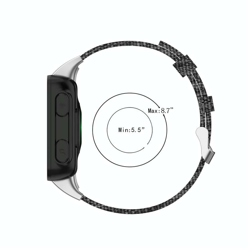 For Garmin Forerunner 35 / 30 Universal Nylon Canvas Watch Band(Black)