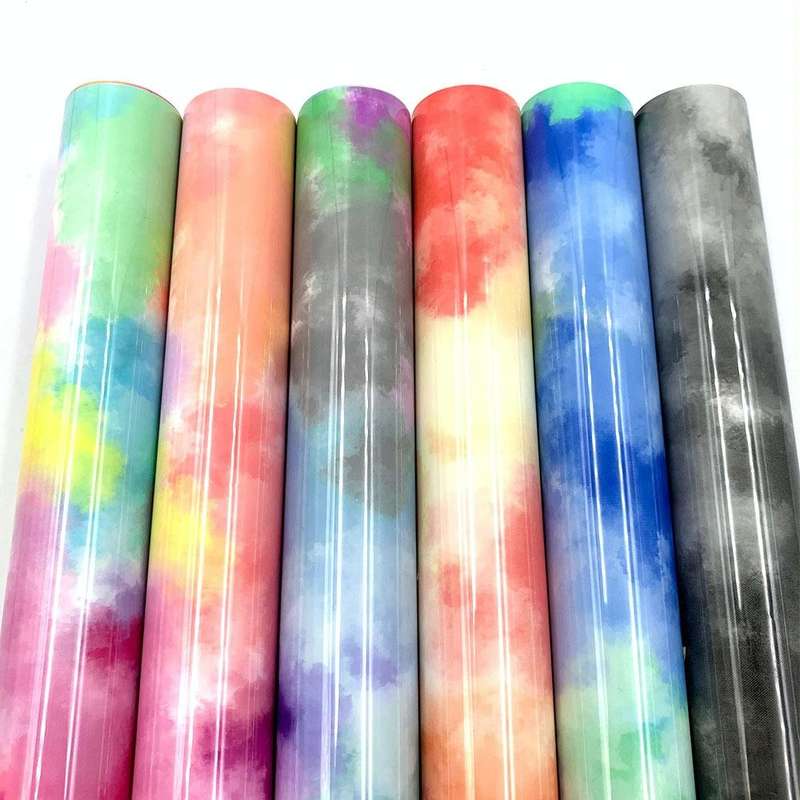 Clouds Watercolor Tie Dye Heat Transfer Vinyl Make Sign Pattern Cricut Film 30x 50cm(Red Orange)