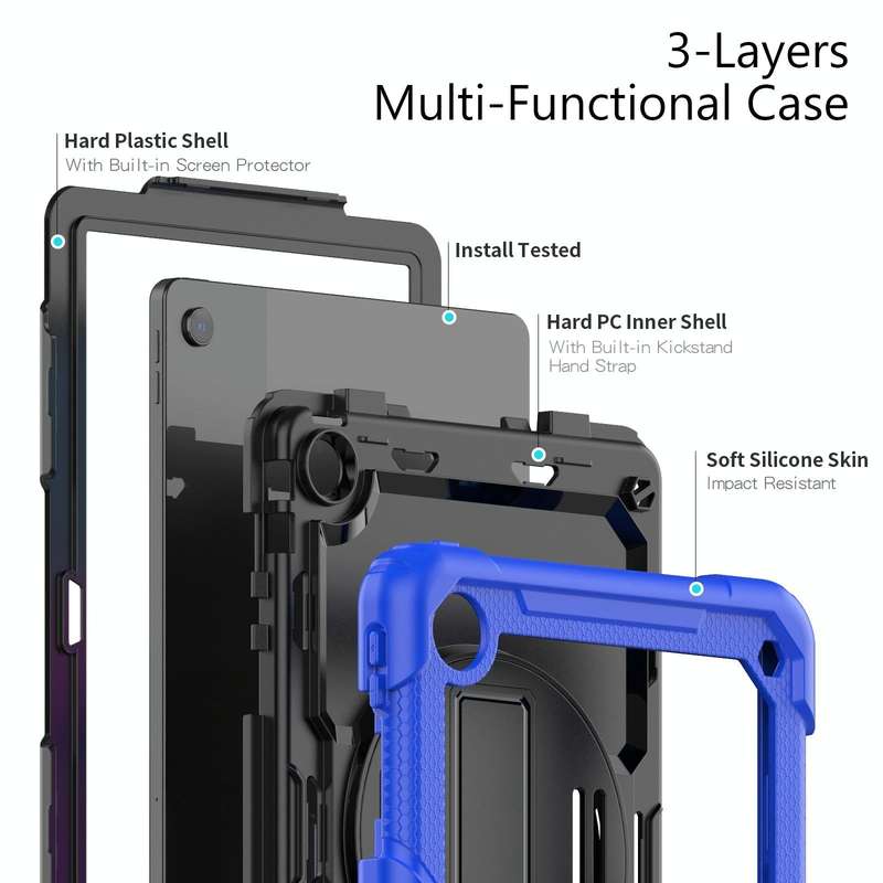 For Lenovo Tab M10 Plus 10.6 3rd Gen 2022 Silicone + PC Tablet Case(Black + Blue)