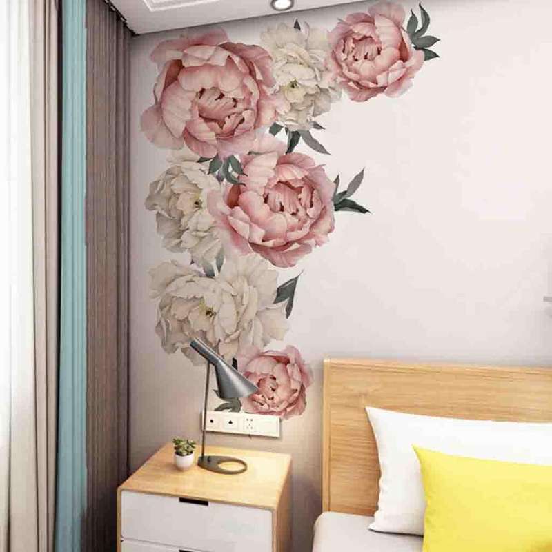 Peony Rose Flowers Wall Sticker Home Decor