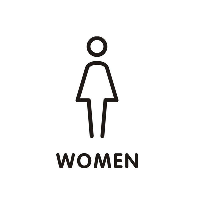 19 x 14cm Personalized Restroom Sign WC Sign Toilet Sign,Style: Black Single Women