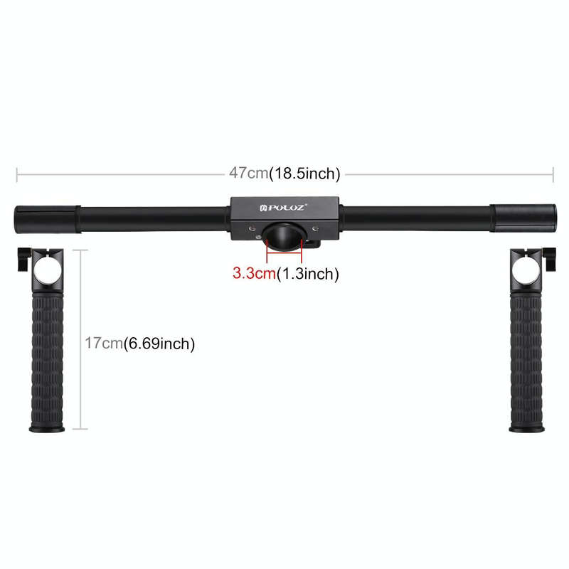 PULUZ Dual Handheld Grip Aluminum Tube Stabilizer