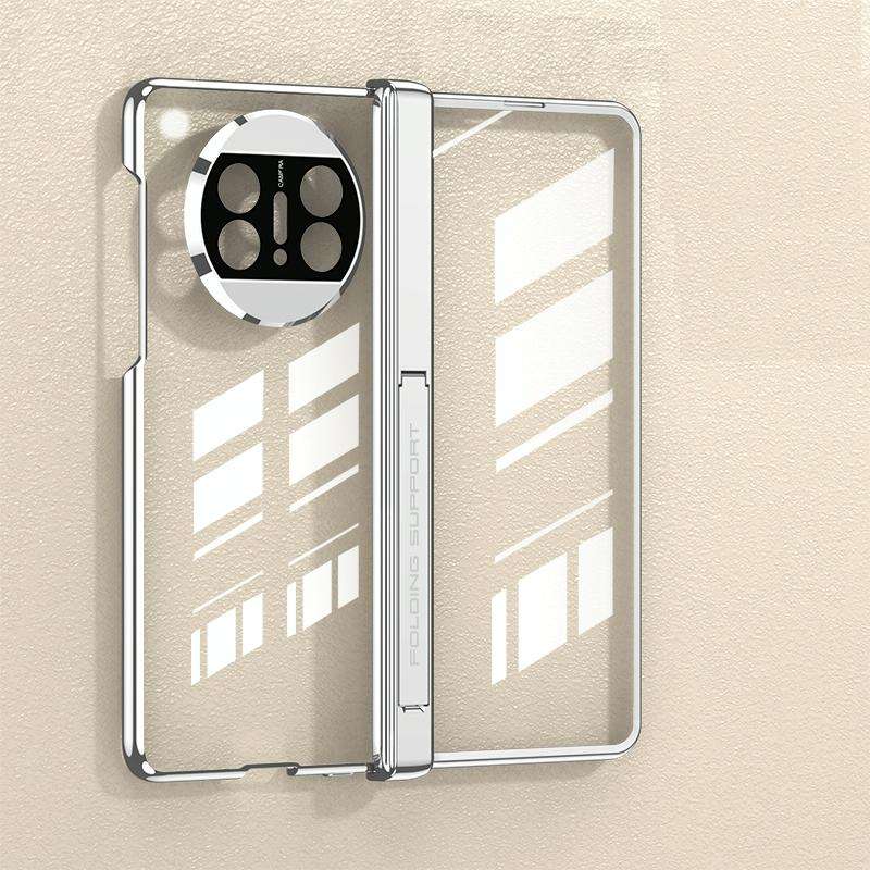 For Huawei Mate X3 GKK Integrated Hinge Folding Phone Case with Holder(Silver)