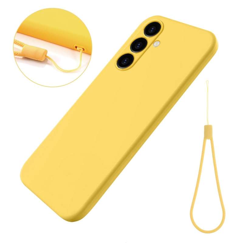 For Samsung Galaxy A05s Pure Color Liquid Silicone Shockproof Phone Case(Yellow)