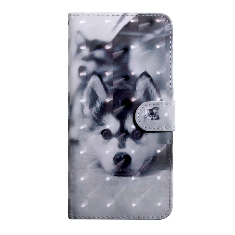 For Xiaomi Redmi 10C Global 3D Painted Pattern Leather Phone Case(Husky)