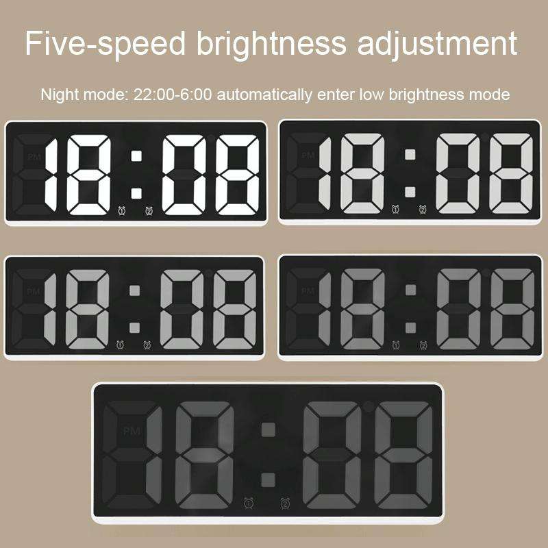 LED Bedside Alarm Clock Battery Plug-In Dual-Purpose Clock(Blue)