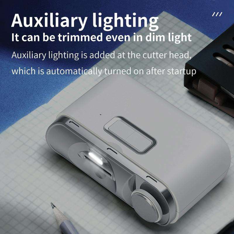 2 IN 1 Electric Nail Clipper Cutter Automatic Nail Grinder Trimmer With LED Light(White)