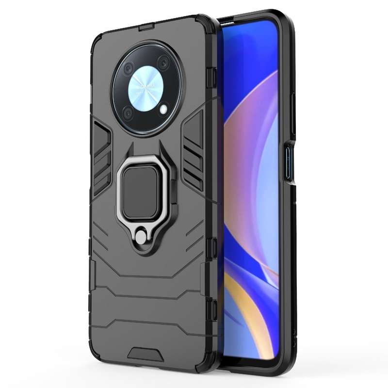 For Huawei nova Y90/Enjoy 50 Pro Shockproof PC + TPU Protective Case with Magnetic Ring Holder(Bl...