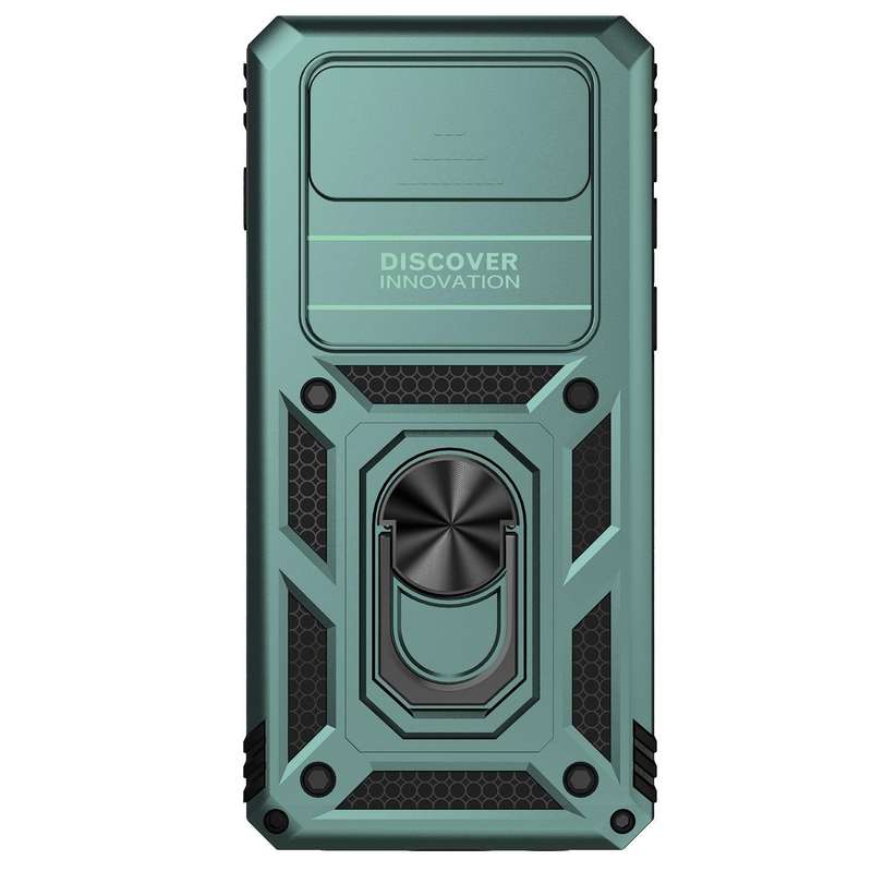 For Samsung Galaxy S10+ Sliding Camshield Holder Phone Case(Dark Green)