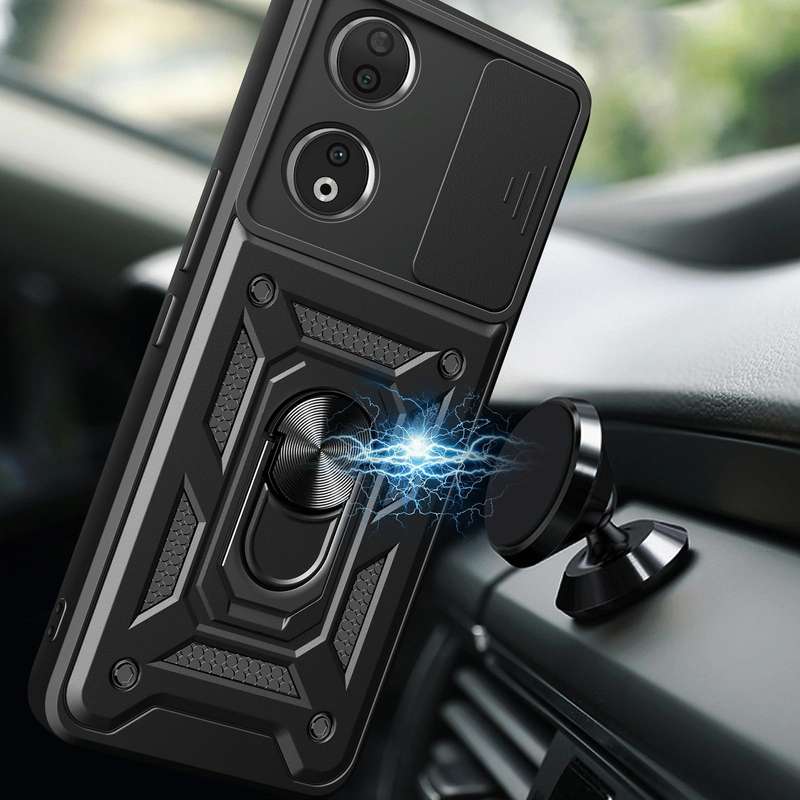 For Honor 90 5G Sliding Camera Cover Design TPU+PC Phone Case(Blue)