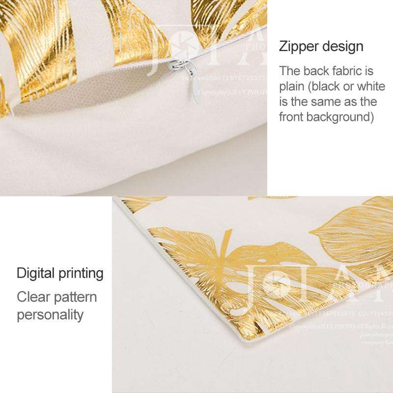 Gold Stamping Pillow Case Sofa Cushion Pillow Holder Home Decorations, No Pillow Core, Size: 45x4...