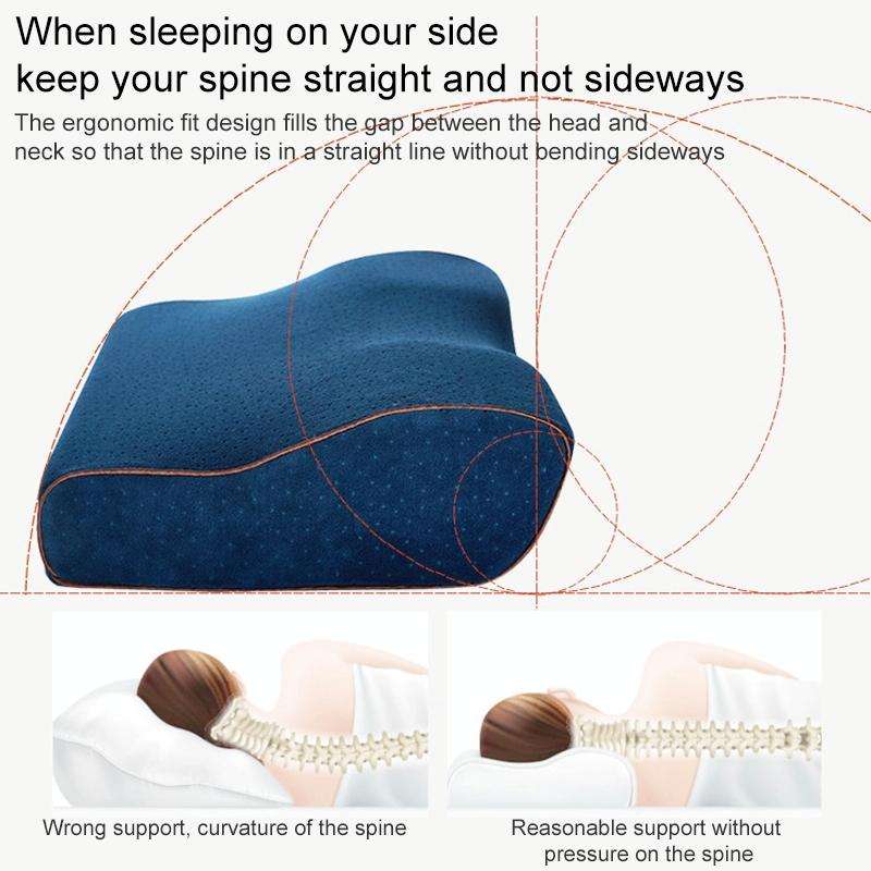 Butterfly Shape Memory Foam Snorked Pillow Slow Rebound Health Care Cervical Pillow, Dimensions: ...
